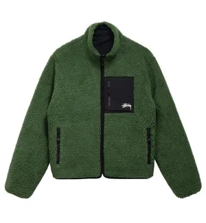 Stussy 8 Ball Sherpa Reversible Jacket (Green)