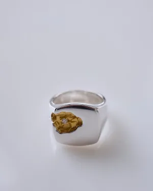 Tom Wood Mined Ring L Diamond Silver 925