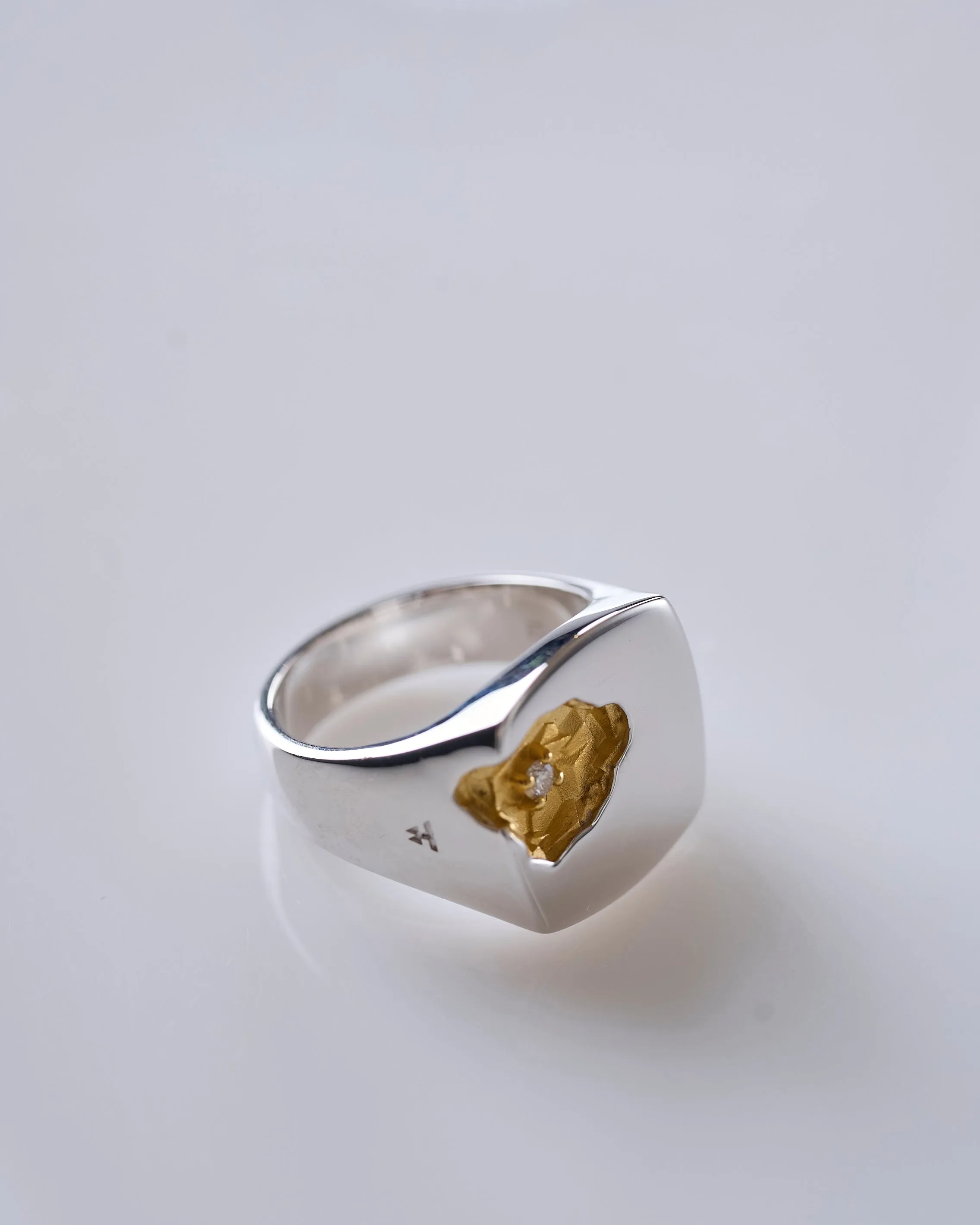Tom Wood Mined Ring L Diamond Silver 925