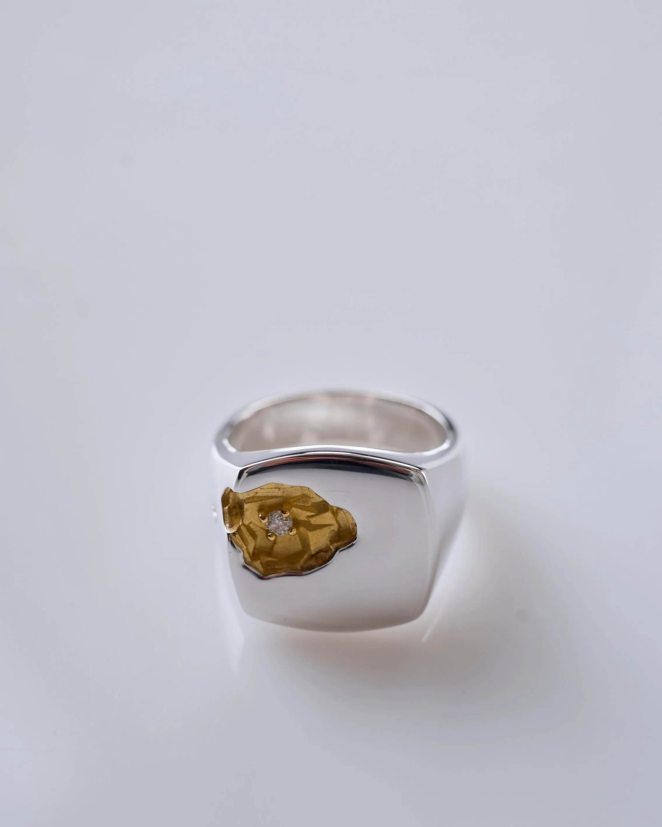 Tom Wood Mined Ring L Diamond Silver 925