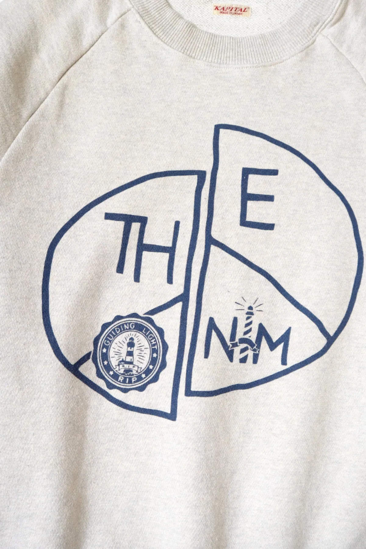 TOP SWT Knit Raglan Crew SWT (TH.D.D.PEACE) - Natural