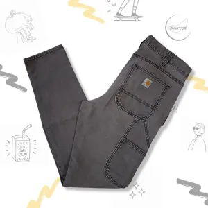 Vintage Carhartt Slim Fit Cargo Style Charcoal Grey Womens Trousers (UK- 6 To 8)