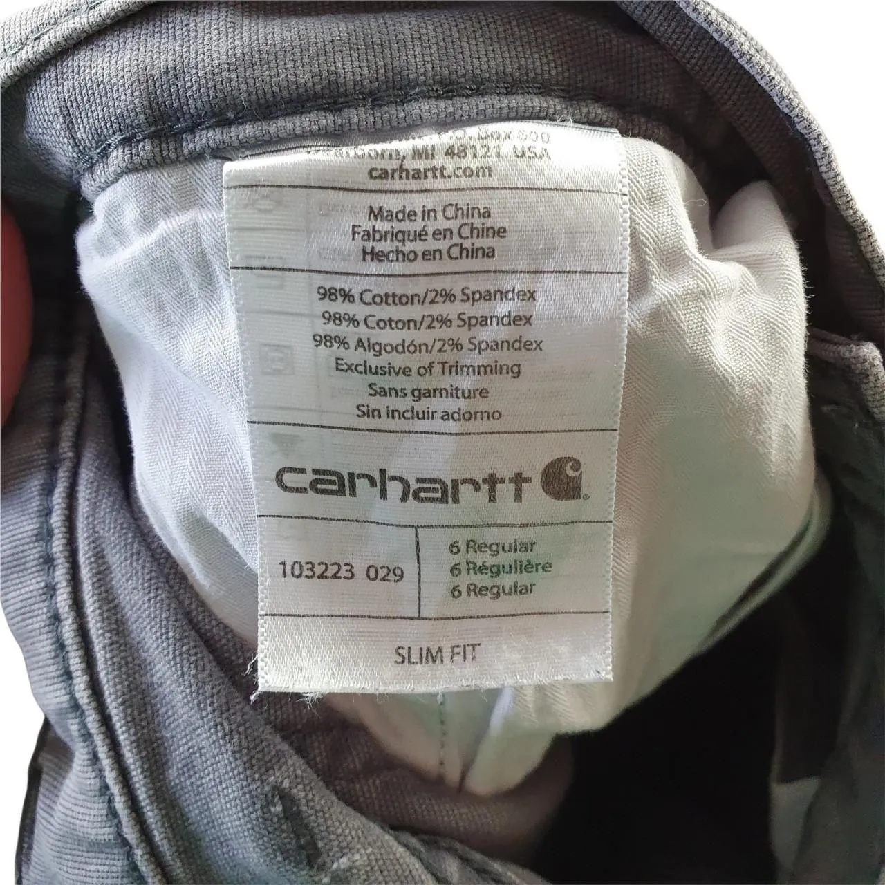 Vintage Carhartt Slim Fit Cargo Style Charcoal Grey Womens Trousers (UK- 6 To 8)