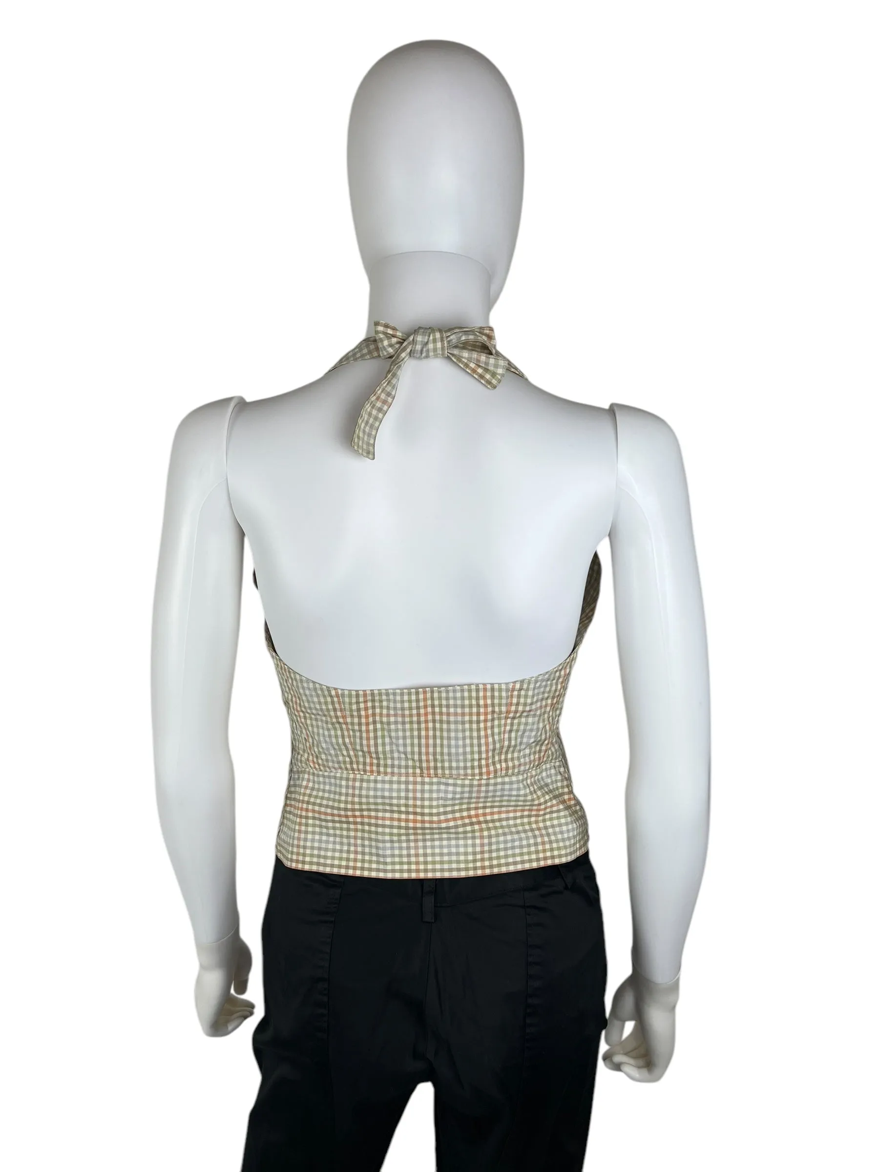 Vivienne Westwood S/S 1999 Red Label halter neck check top