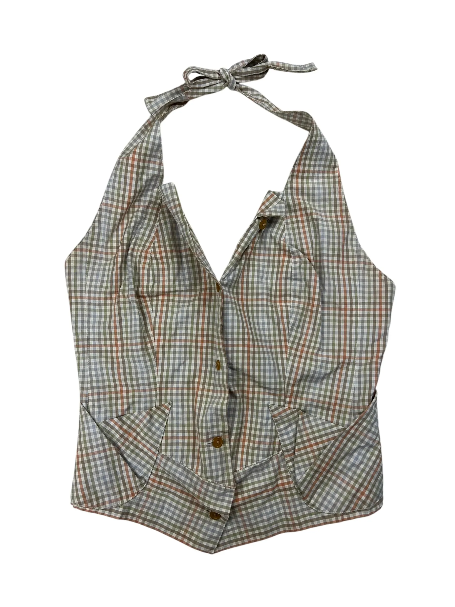 Vivienne Westwood S/S 1999 Red Label halter neck check top