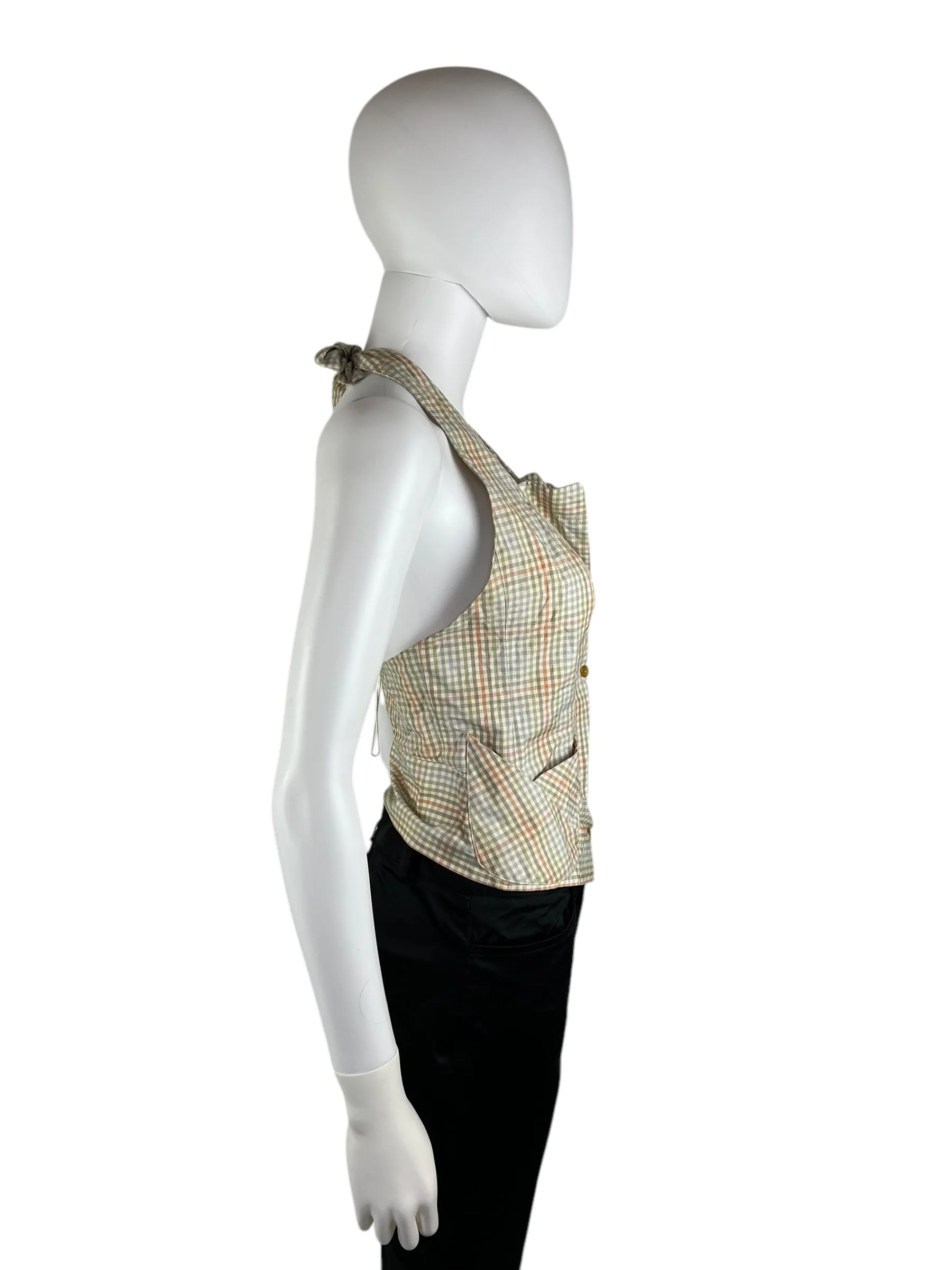 Vivienne Westwood S/S 1999 Red Label halter neck check top