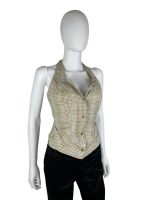 Vivienne Westwood S/S 1999 Red Label halter neck check top