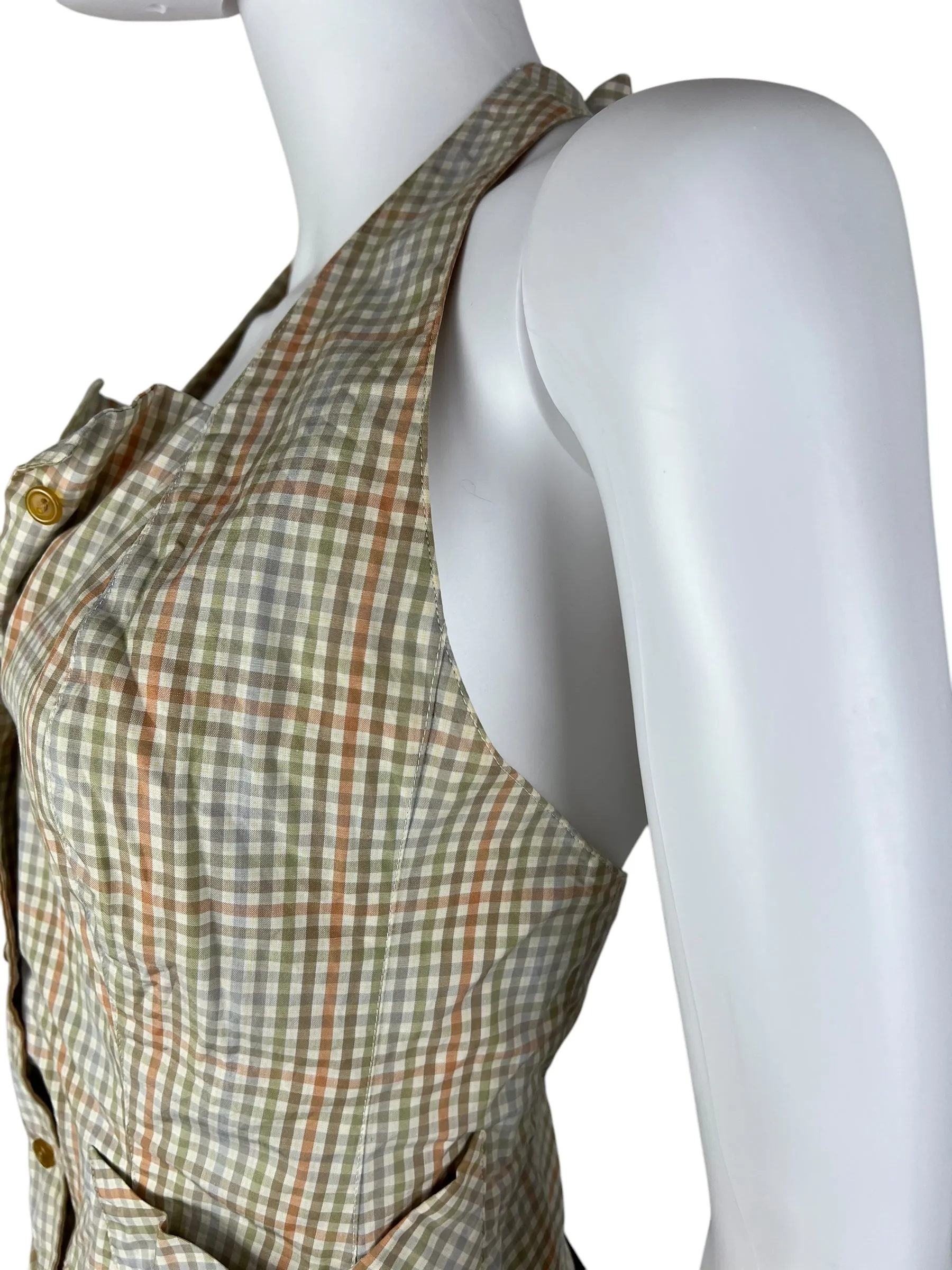Vivienne Westwood S/S 1999 Red Label halter neck check top