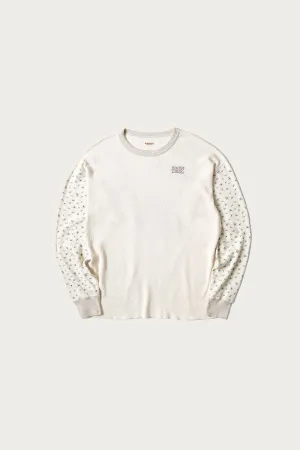 Waffle Jersey Calico Print 2TONES Long Sleeve T (KAPITAL Embroidery) - Blue