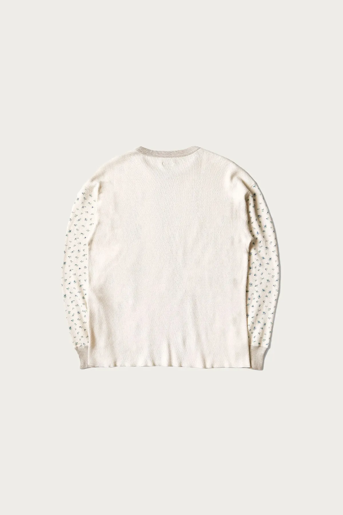 Waffle Jersey Calico Print 2TONES Long Sleeve T (KAPITAL Embroidery) - Blue