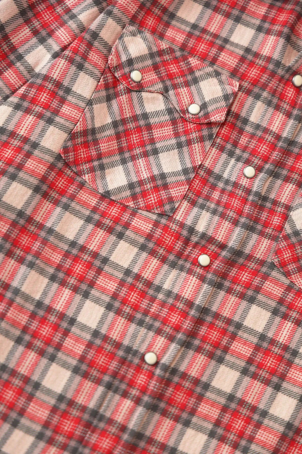 Washed Flannel Pearlsnap Shirt - Cherry Blossom
