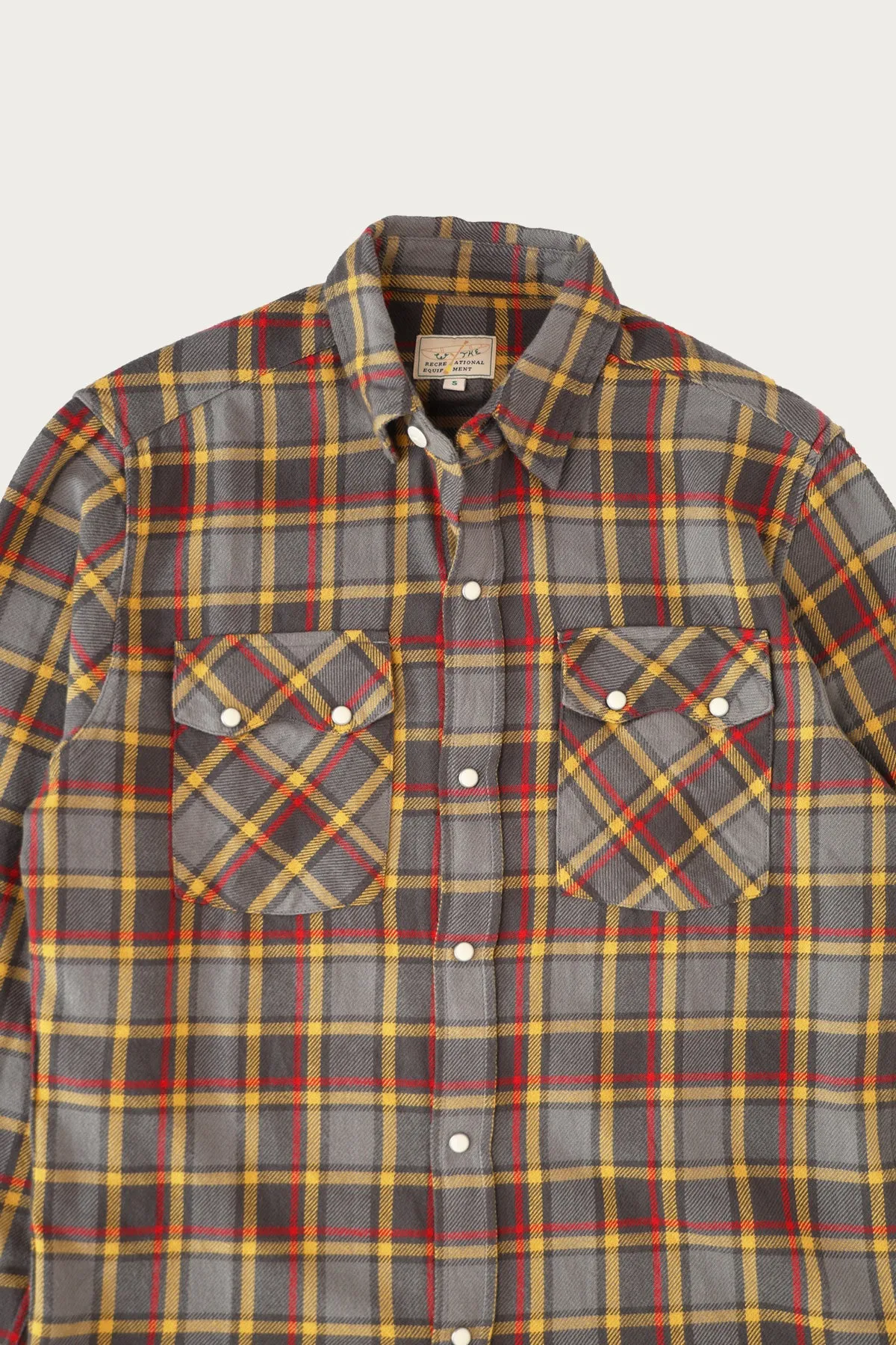 Washed Flannel Pearlsnap Shirt - Dusk Plaid