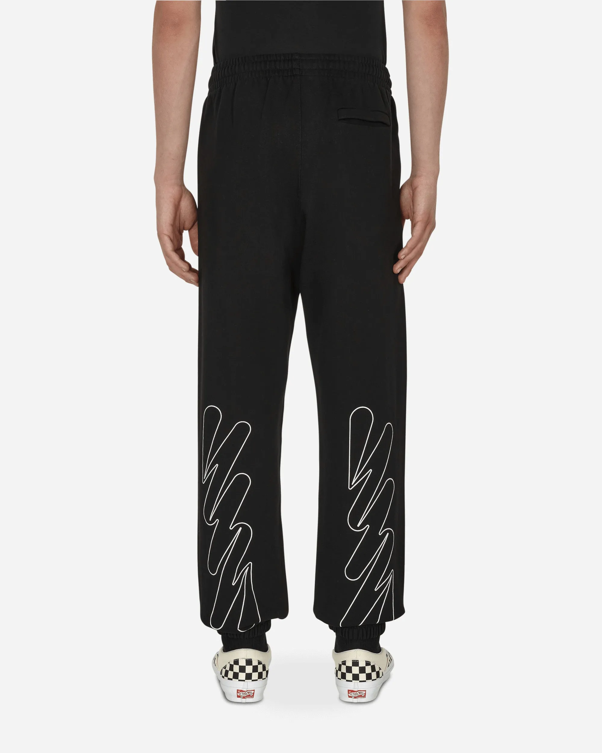 Wave Outline Diag Slim Sweatpants Black