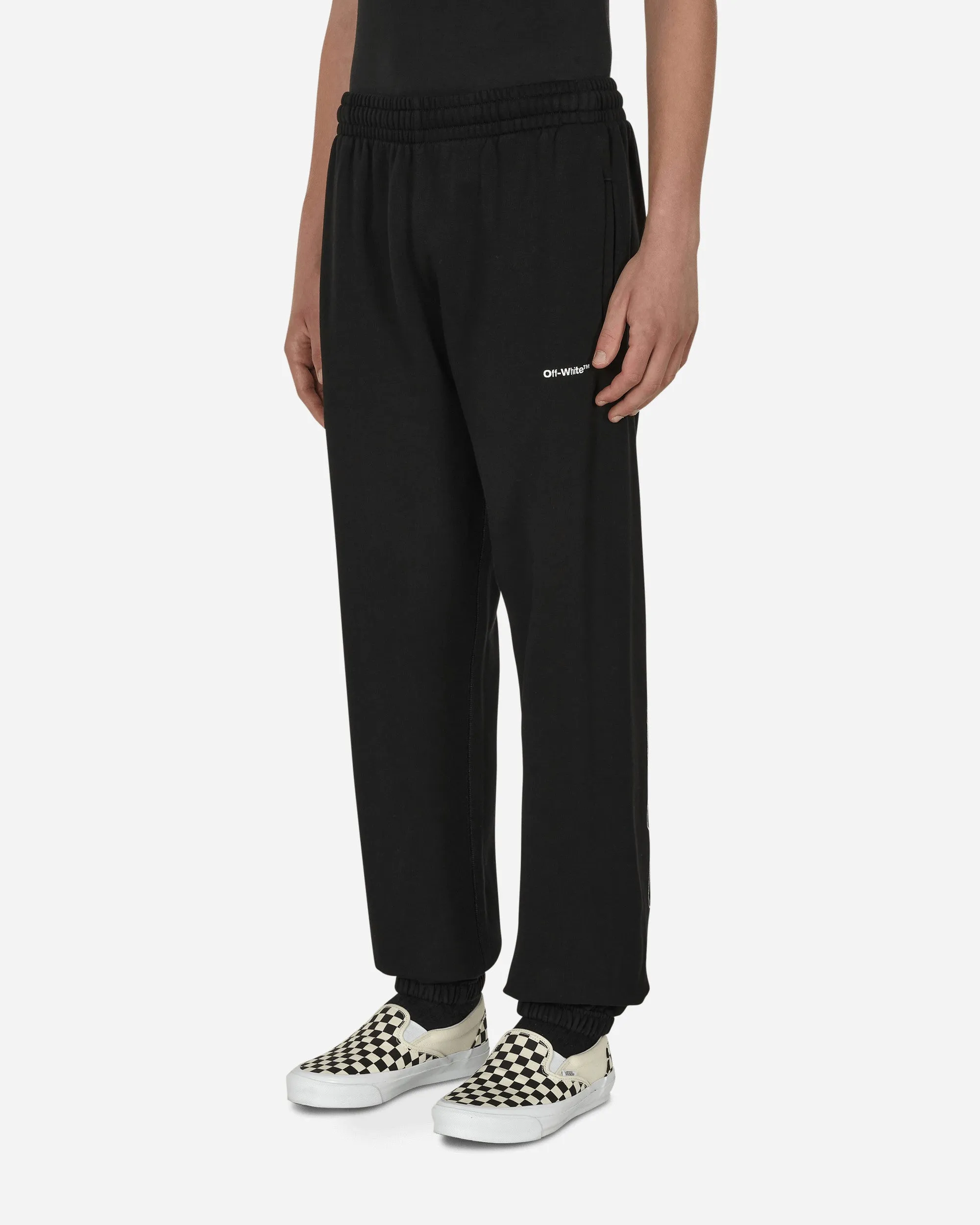 Wave Outline Diag Slim Sweatpants Black