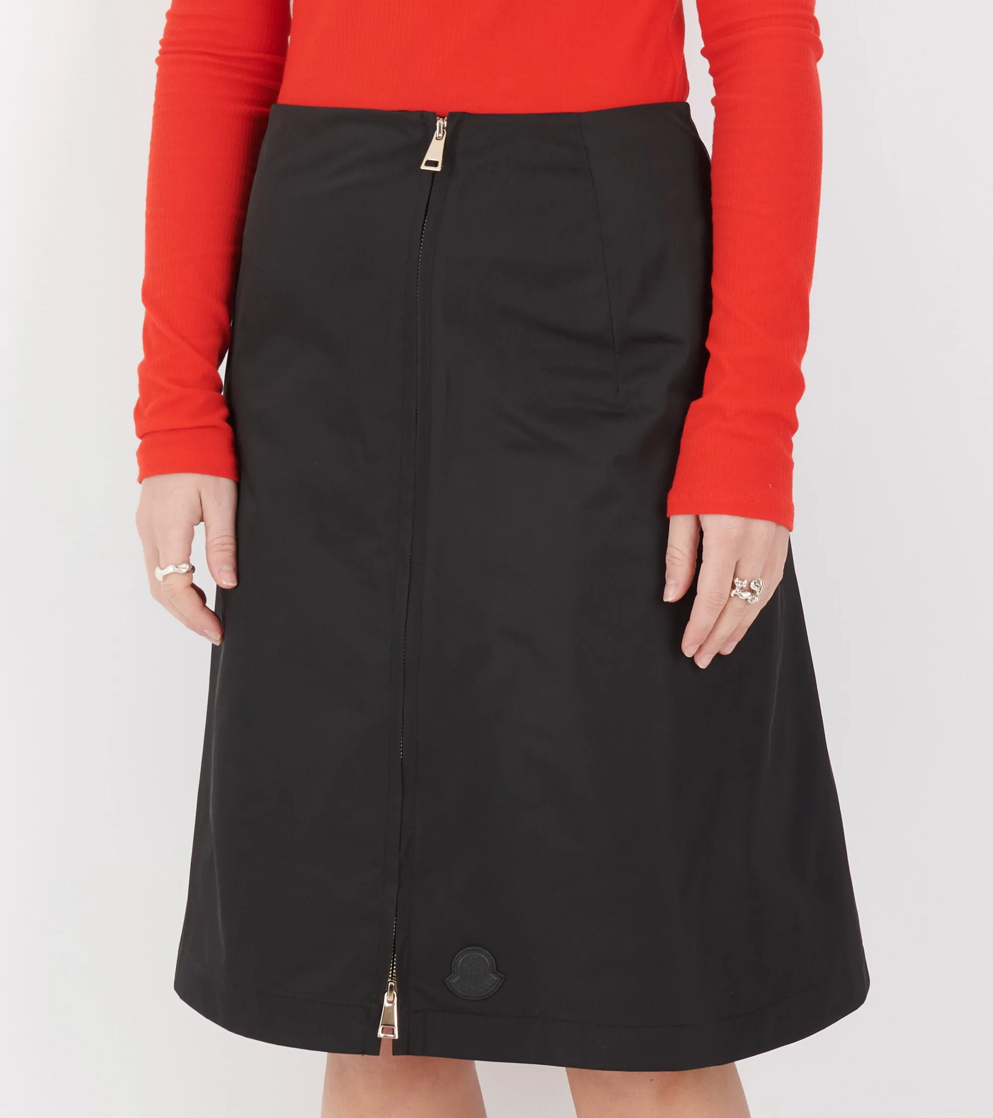 Zipped Midi Skirt Black