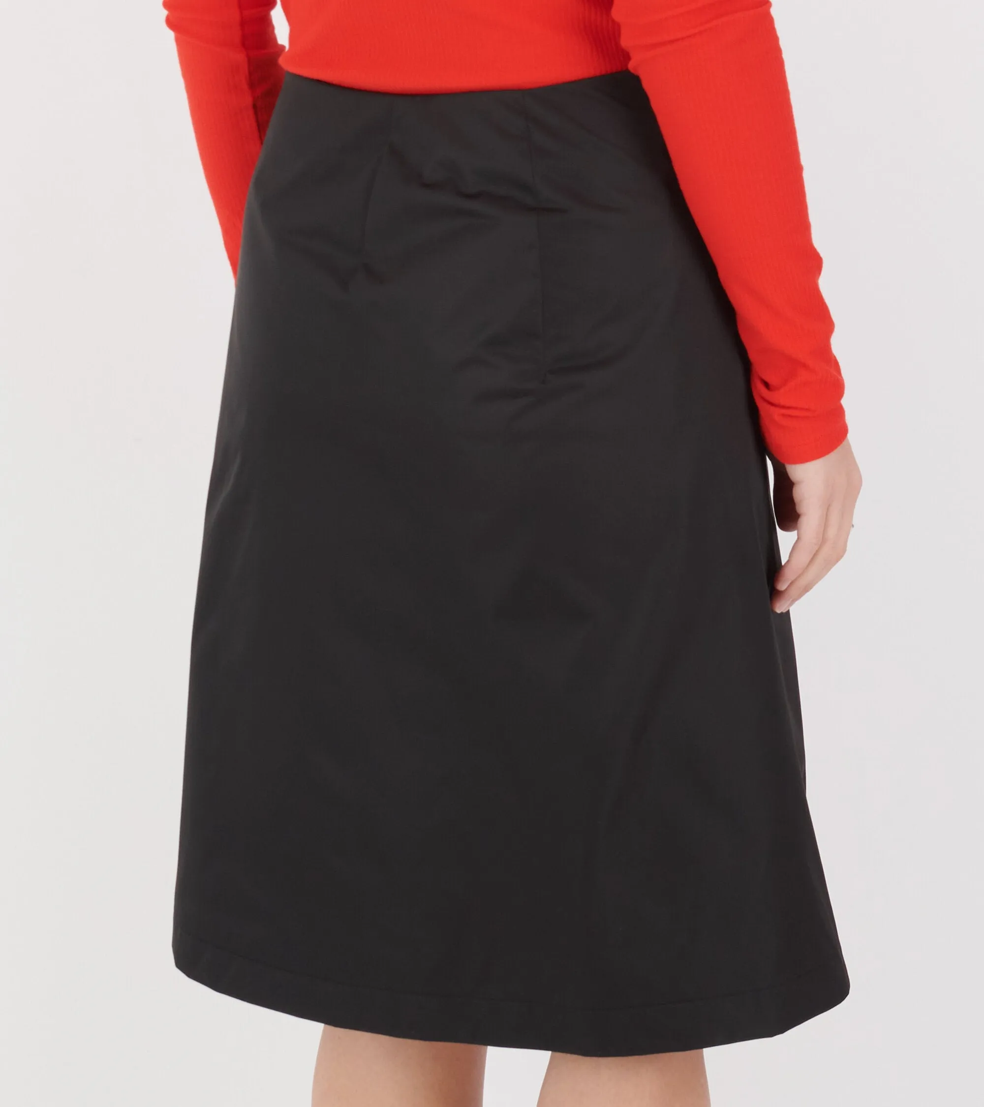 Zipped Midi Skirt Black